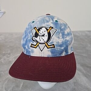 Mitchell & Ness Hat Mens Snapback Tie Dye Denim Anaheim Mighty Ducks Vintage NHL